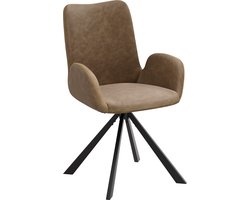 HOMAVO YZ7 Stoelenset – 4 stuks – Eetkamerstoelen met armleuningen – 360° draaibaar – Modern & Comfortabel – Stoffen of Vintage kunstleer – 56x59x82 cm
