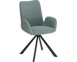 HOMAVO YZ7 Stoelenset – 6 stuks – Eetkamerstoelen met armleuningen – 360° draaibaar – Modern & Comfortabel – Stoffen of Vintage kunstleer – 56x59x82 cm