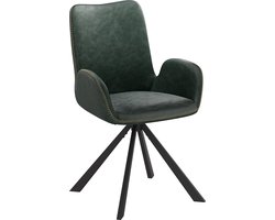 HOMAVO YZ7 Stoelenset – 6 stuks – Eetkamerstoelen met armleuningen – 360° draaibaar – Modern & Comfortabel – Stoffen of Vintage kunstleer – 56x59x82 cm
