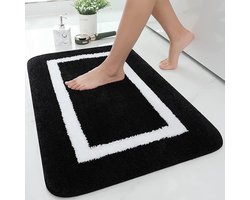 Homaxy Badkamermat - TPR Antislipmet - Absorberende Badmat- Badkamermat - Douchemat - 91x61cm - Zwart - Extra Zwaar