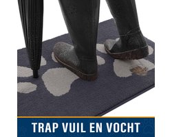 Homaxy - Deurmat Binnen - Anti slip Deurmat - Schoonloopmat - Droogloopmat voor binnen - 61X150 - donkergrijs met grijs