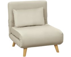 HOMCOM - 2-in-1 Slaapfauteuil - Sierkussen - Verstelbare Rugleuning