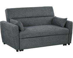 HOMCOM 2-zits slaapbank - verstelbaar - met opbergruimte - grijs