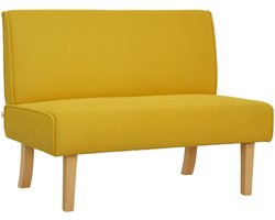 HOMCOM 2-zitsbank - bank -polyester 110x62x85 cm - geel