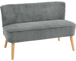 HOMCOM 2-zitsbank - gestoffeerd - onderhoudsvriendelijk - grijs