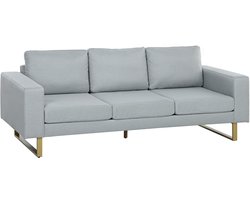 HOMCOM 3-zitsbank - polyester/schuim - 200x82x78 cm - lichtgrijs