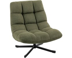 Homcom Accent Chair-Chenille, Staal-75L x 95B x 90H cm-Groen