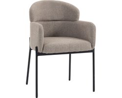 HOMCOM - Accentstoel - Chenille (100% polyester) - 60 x 57 x 83 cm - Lichtbruin