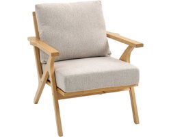 HOMCOM-Accentstoel-Linnen (100% polyester)-76x87x88cm-Beige