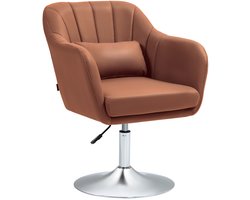 HOMCOM-Accentstoel-Microvezelstof (100% polyester)-60x60x91cm-Bruin