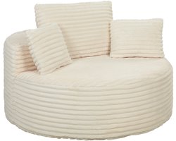 HOMCOM Armchair-Polyester-130 x 130 x 82 cm-Creme