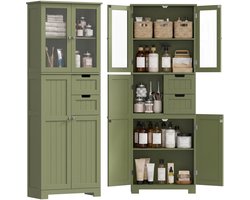 HOMCOM Badkamerkast (vloermodel) - MDF - 60x30x170cm - Groen