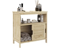 HOMCOM-Badkamermeubel-Bamboe-60x30x60cm-Natuurlijk hout