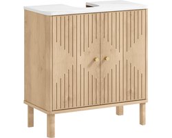 HOMCOM-Badkamermeubel-MDF-60x30x63cm-Eiken