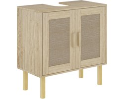 HOMCOM Badkamermeubel - Spaanplaat - 60x30x60cm - Eiken
