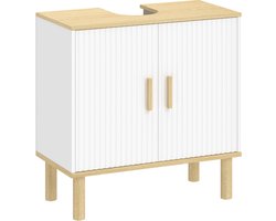 HOMCOM Badkamermeubel - Spaanplaat, Grenenhout - 60 x 30 x 61 cm - Wit