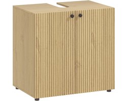 HOMCOM Badkamermeubel - Spaanplaat, MDF - 60x39,8x58,5cm - Natuurlijk hout