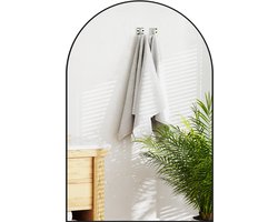 HOMCOM-Badkamerspiegel-60x3x90cm-Glas-Zwart