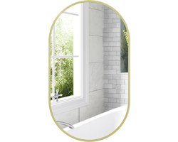 HOMCOM Badkamerspiegel - Aluminiumlegering - 40x70x3cm - Goud