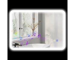 HOMCOM-Badkamerspiegel - Gehard Glas - 70x3,5x50cm - Zilver