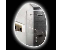 Homcom Badkamerspiegel-Gehard glas-80L x 60B x 5H cm-Zilver