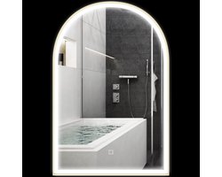 HOMCOM Badkamerspiegel - Gehard glas - 90x3x60cm - Goud