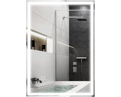 HOMCOM badkamerspiegel - glas - kunststof - 50L x 70B x 4H cm - zilver