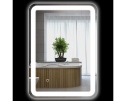 HOMCOM - Badkamerspiegel - Touchbediening - 3 lichtkleuren - Dimbaar