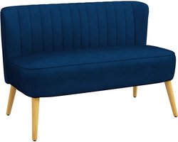HOMCOM bank - 2-zits bank - dik gewatteerd - donkerblauw