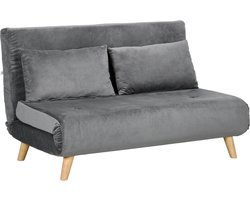 HOMCOM bank - met slaapfunctie - met kussen - grijs