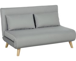 HOMCOM bank - met slaapfunctie - met kussen - lichtgrijs