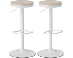 HOMCOM-Barkruk-38,5x38,5x80cm-Staal-Wit