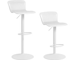 HOMCOM-Barkruk-40x38,5x97,5cm-Polypropyleen-Wit