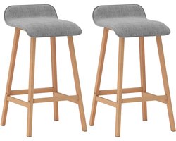 HOMCOM-Barkruk-40x41.5x75.5cm-Hout-Grijs