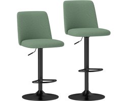 HOMCOM-Barkruk-44x53x111cm-Linnen stof (100% polyester)-Groen