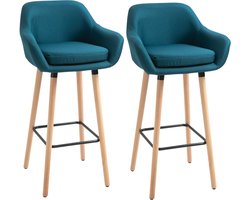 HOMCOM-Barkruk-Linnen-55x48x100cm-Blauw