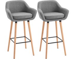 HOMCOM barkruk met voetensteun – 55x48x100 cm – grijs