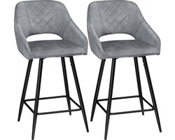 HOMCOM barkruk - met voetsteun - 50x56x98 cm - grijs