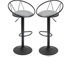 HOMCOM-Barkruk-Metaal-51x46x100cm-Grijs