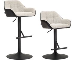 HOMCOM-Barkruk-Polyester-52,5x53x108cm-Lichtgrijs
