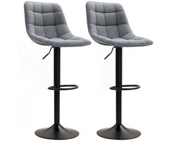 HOMCOM barkruk - polyester - 53L x 47B x 96-117H cm - donkergrijs