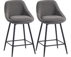 HOMCOM Barkruk Polyester, Staal 52L x 49B x 88H cm Grijs