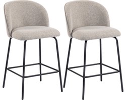 HOMCOM Barkruk-Polyester, Staal-55L x 50B x 93H cm-Lichtgrijs