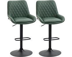 HOMCOM-Barkruk-Synthetische Coating-51x59x117cm-Donkergroen