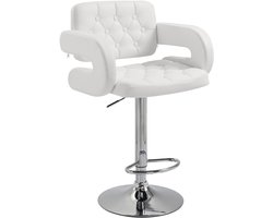 HOMCOM barkruk - synthetische coating - 61x50x114cm - wit