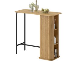 HOMCOM bartafel met plank - spaanplaat - 112x50x106cm - naturel hout