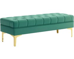 HOMCOM-Bedeindebank-118x45x42cm-Polyester-Groen