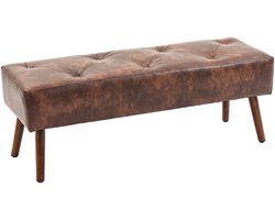 HOMCOM-Bedeindebank-PU Synthetische Hoes-114x38x42cm-Bruin