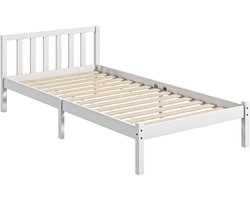 HOMCOM Bedframe Grenenhout 208L x 96B x 70H cm Wit