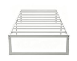 HOMCOM bedframe metaal zonder hoofdbord - Lattenbodem klik-systeem - Wit